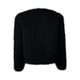 thumbnail image 4 of Women's Faux Fur Cropped Jacket, Short Plush Street Style Coat, Open Front Cardigan, Winter Fashion Outerwear, Textured Fleece Layer, Urban Chic Short Coat Black L, 4 of 5