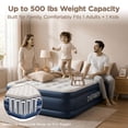 thumbnail image 4 of Twin XL Air Mattress with Built-in Pump and 500-lb Capacity - 18" Raised Inflatable Guest Bed with 80" Extra Length for Tall Sleepers & 2-Minute Fast Inflation - Blue, 4 of 15