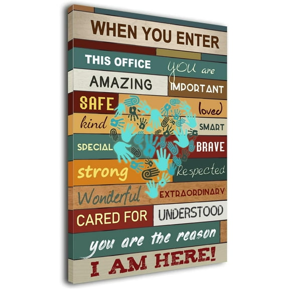 Aaheei When You Enter This Office Positive Affirmations Wall Art You Are Amazing Important Inspirational Canvas Poster For Office Bedroom Yoga
