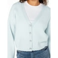 thumbnail image 6 of Celebrity Pink Women's Scalloped Hem Jewel Button Cardigan Sweater with Long Sleeves, Sizes XS-XXXL, 6 of 6