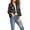 Black, variant on Women's Elegant 3/4 Sleeve Floral Lace Sheer Bolero Shrug Scalloped Trim Open Front Cropped Cardigan Shrug Tops Quarter Cardigan Crochet Sheer Up Lace Three Sleeve Jacket Cover Cardigan Black S