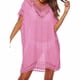 thumbnail image 2 of Vestido de playa con encaje, crochet hueco, cubierta para mujer, traje de baño, traje de baño, rosa Advancent AP002503-03, 2 of 6