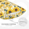 thumbnail image 2 of Plush Throw Pillow Covers, Striped Sunflower Daisy Pillow Cases with Invisible Zipper, Breathable Microfiber Pillow Cases Standard Size for Sleeping Bedroom Sofa Living Room 16x24, 2 of 5