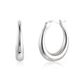 thumbnail image 2 of Lancharmed Silver Plated Earrings for Womens Trendy,Glossy Teardrop Oval Circles Earring Grandparents Gifts, 2 of 7