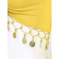 thumbnail image 7 of HULIJA Women Glitter Bead Tassel Belly Dance Top Lace 3/4 Flared Sleeves Shawl Crop Tops Dancewear Yellow XL, 7 of 7