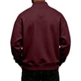thumbnail image 4 of Fleece Quarter Zip Sweatshirt for Men Long Sleeve Stand Collar Solid Pullover Trendy Fall Winter Casual Warm Comfy Top with Pocket Wine L, 4 of 4
