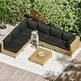 thumbnail image 4 of LHBcraft 7-Piece Wicker Patio Furniture Set, Boho Outdoor Conversation Set Sectional Sofa with Water Resistant Thick Cushions and Coffee Table, 4 of 6
