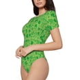 thumbnail image 2 of Haiem St Patrick's Day Women's Crew Neck Short Sleeve Bodysuit Tops Stretchy Slim Basic-Large, 2 of 8