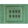 thumbnail image 1 of Ahgly Company Machine Washable Indoor Rectangle Southwestern Turquoise Blue Country Area Rugs, 3' x 5', 1 of 4