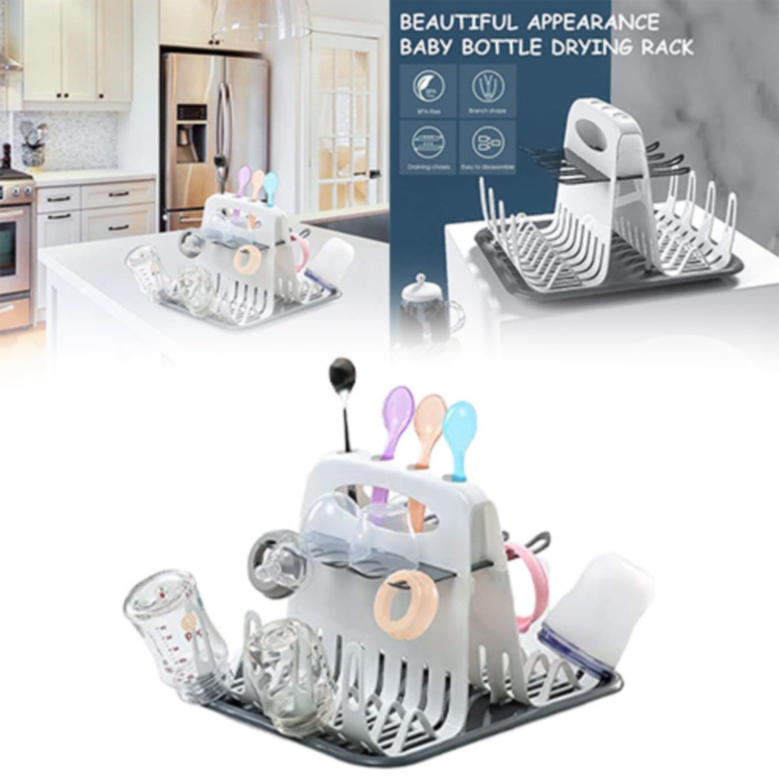 Modern Minimalist Bottle Draining And Drying Rack For Babies Tableware Cleaning Bottle Box Nipple Portability And Organization