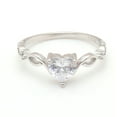 thumbnail image 4 of Allie Engagement Ring for Women by Ginger Lyne Collection  Cz Heart Sterling Silver, 4 of 5