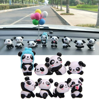 Car Interior Decoration Panda Decor Car Ornament ABS Plush Panda Cool Gift  Simulation Panda Toy Auto Dashboard Ornament