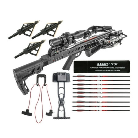 Killer Instinct Fatal-X 505 FPS Compound Crossbow with 6 Arrow & 3 Broadhead Basic Bundle (Black)