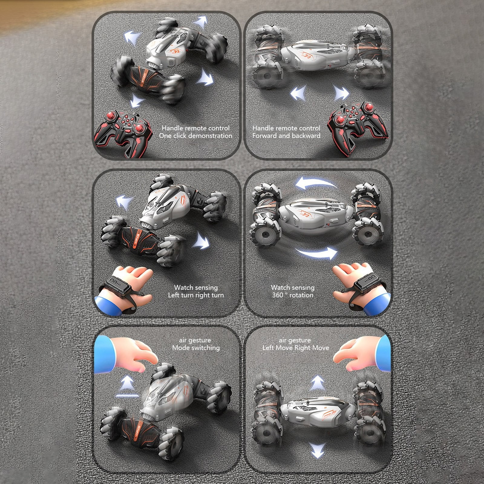 Dmlowu Remote Control Cars - Gesture Sensor/Handle Remote Control Toy Cars, Shockproof Stunt Rc Cars Toys Gift for Christmas Holiday Birthday Party