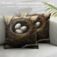 thumbnail image 3 of HENGT  Retro Bird's Nest Oil Painting Decorative Pillow Covers Home Decor Nice Gift Indoor/Outdoor  Square Pillowcase,, 3 of 5