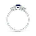 thumbnail image 2 of Angara Natural 1.55 Ct. Blue Sapphire with Diamond Classic Ring in Sterling Silver for Women (Ring Size: 9), 2 of 8