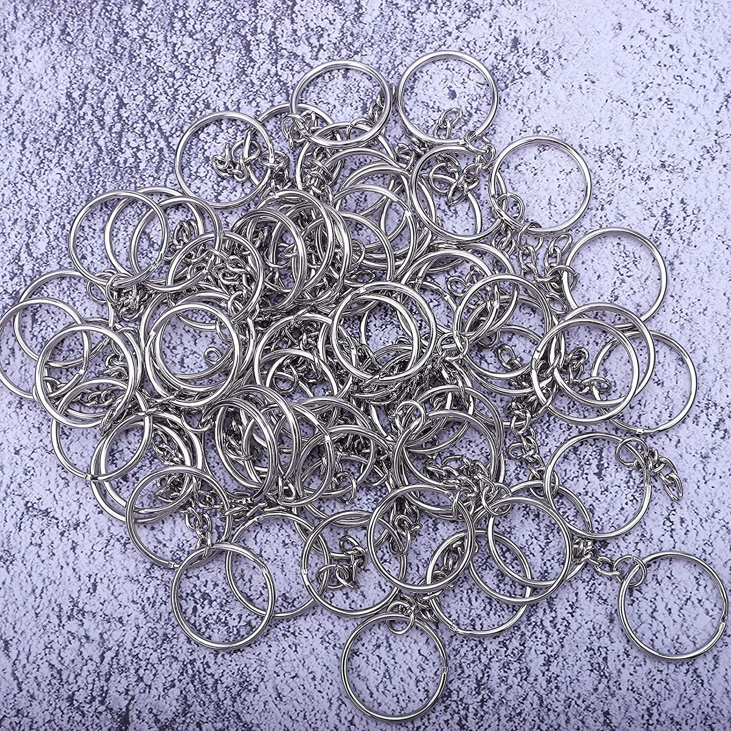 100pcs Keychain Rings with Chain and Jump Rings, 1 inch Split Key Ring with  Chain Heavy-Duty Keychain Rings Bulk for Craft Making Jewelry Making  Keyrings Kit 