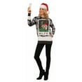 thumbnail image 2 of Forum Adult Santa and Elf Elfie Ugly Christmas Holiday Sweater, XX-Large, 2 of 3