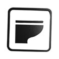 thumbnail image 3 of Placa de pared decorativa, señal de identificación acrílica, fácil de instalar, señal de puerta, señalización para cancha, trabajo comercial, baño, Inodoro sentado negro, 3 of 10