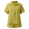 thumbnail image 6 of Short Set 2 Piece Sets for Women Button Down Shirt Short Womens Summer Clothes Matching Set Women, 6 of 6