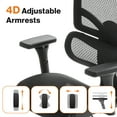thumbnail image 3 of Wellnewlife Prestige Ergonomic Office Chair - Height Adjustable Backrest Lumbar Support, Seat Depth Adjust, 3D Headrest, 4D Armrests, Blade Wheels, Mesh Computer Gaming Executive Swivel Black, 3 of 8