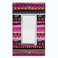 thumbnail image 1 of Metal Light Switch Plate Cover Ethnic Aztec Tribal Art Pattern Pink SFR048, 1 of 13
