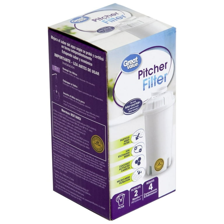 Great Value Universal Pitcher Replacement Filter 1 pack, QF-21, White Great Value Universal Pitcher Replacement Filter 1 pack, QF-21, White