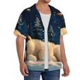 thumbnail image 2 of Sikiie Starry Sky Sleep White Bear Men's Wrinkle Free Untucked Cuban Shirt Business Casual Button Down Shirts Short Sleeve ShirtMedium, 2 of 5