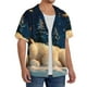 thumbnail image 2 of Fotbe Starry Sky Sleep White Bear Camisa Estampada de Manga Corta para Hombre, Casual de Verano, Estilo Playero, Sin Arrugas-Medium, 2 of 5