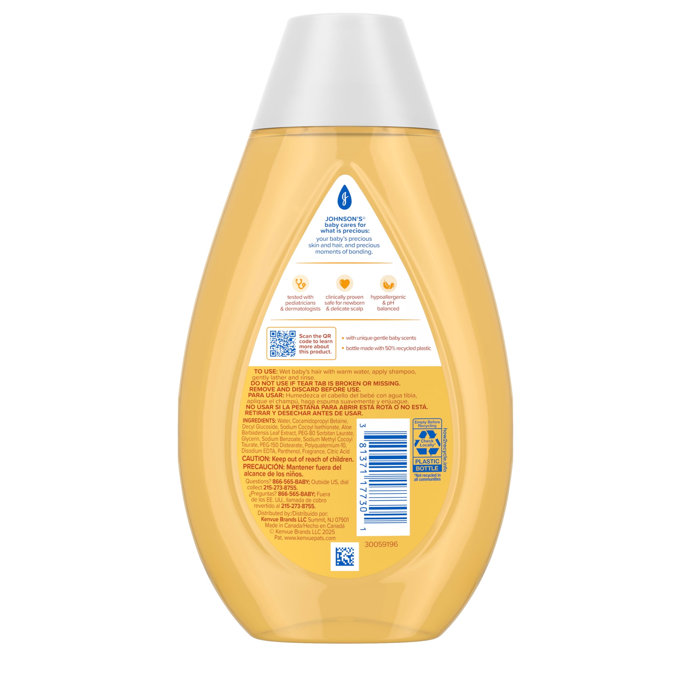 Johnson's Baby Shampoo with Aloe & Vitamin B5, Tear-Free, 13.6 fl. oz