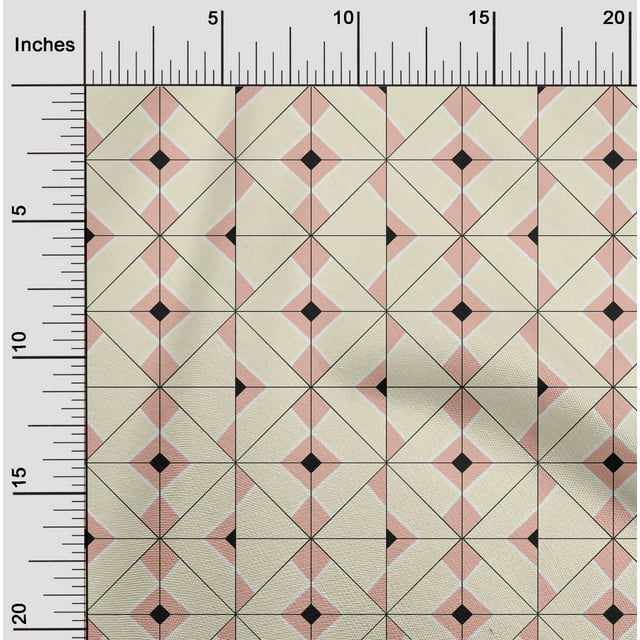 oneOone Viscose Chiffon Fabric Diamond Geometric  Printed Craft Fabric BTY 42 Inch Wide