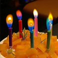 thumbnail image 3 of Birthday Cake Candles Happy Birthday Candles Colorful Candles Holders Included (24pcs), 3 of 7