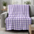 thumbnail image 2 of Purple Blanket Soft Cozy Warm Throw Blanket for Couch, Plush Fuzzy Flannel Fleece Blankets for Sofa, Country French Rustic Buffalo Plaid Modern Art Bed Blankets Lightweight Gifts for Women, 50"x60", 2 of 9
