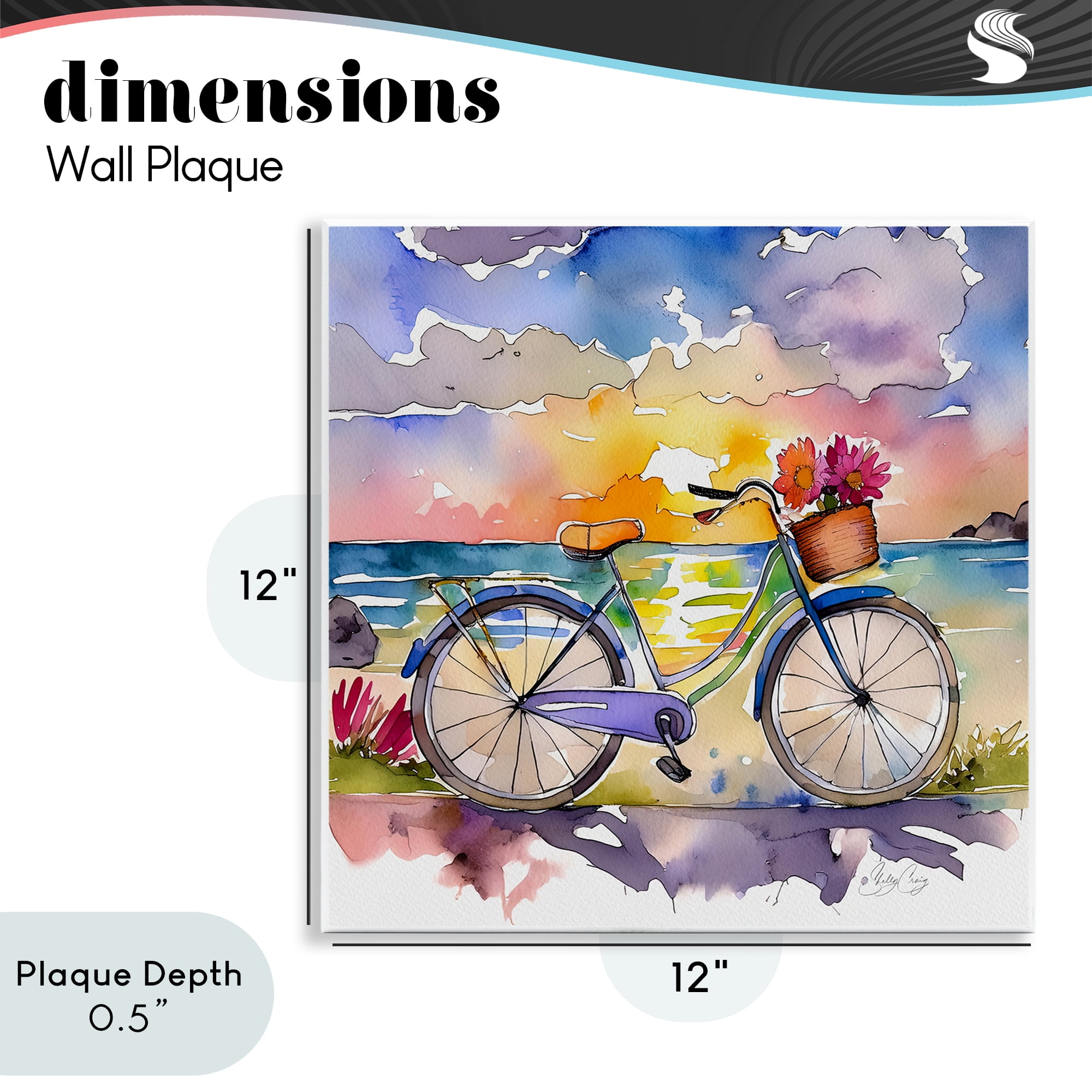 Stupell Industries Bicycle By The Seaside Wall Plaque Art, design by Shelly Craig