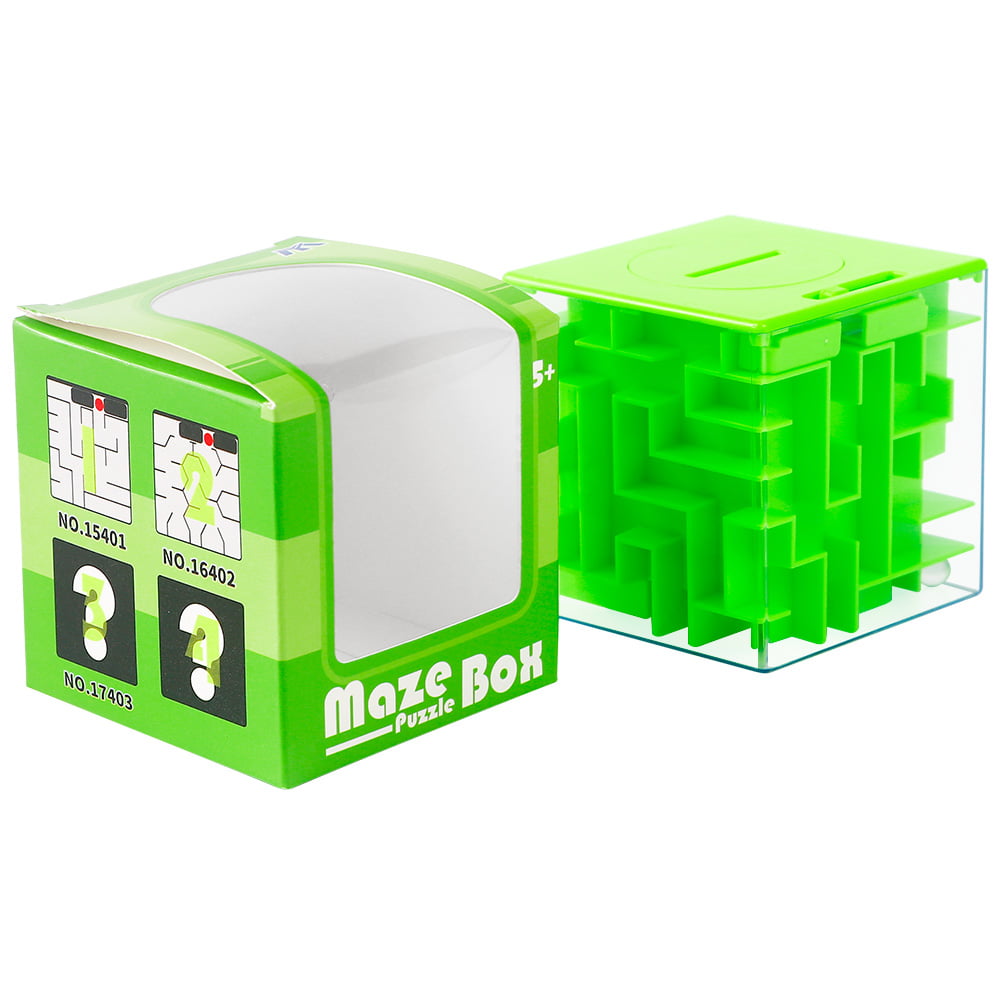 Plastic Maze Puzzle Money Box, Money Saving Box, Maze Cube Piggy Bank, Coin Cash Bills Storage