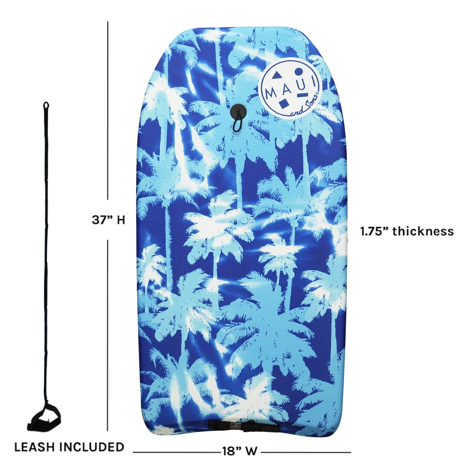 Maui and Sons 37 inch Lightweight Bodyboard with Leash