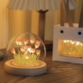 thumbnail image 2 of Paquete de material de bricolaje hecho a mano con luz de noche de tulipán, luz de ambiente de escritorio creativa, decoración, 2 of 5