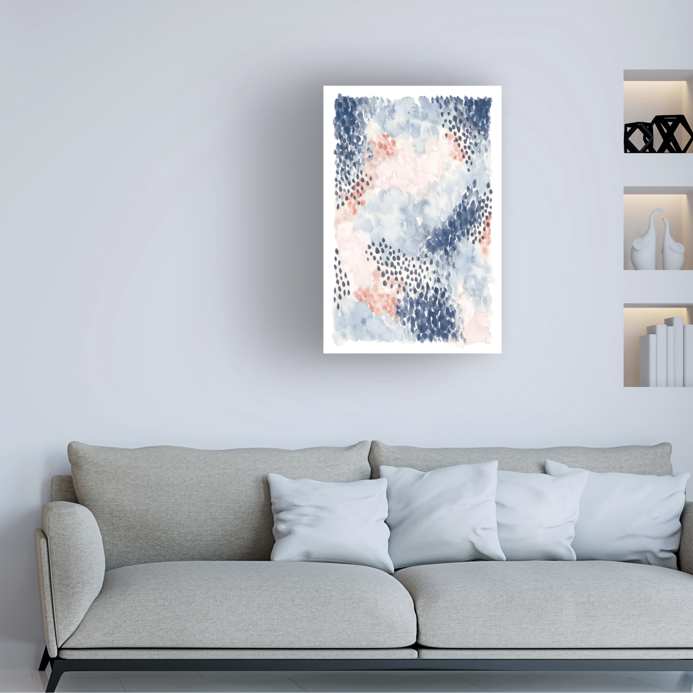 Laura Marshall 'Spring Blooms I Blue' Canvas Art