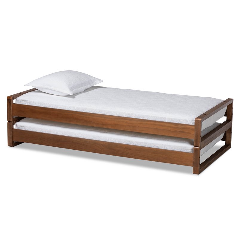 Baxton Studio Klara Walnut Finished Wood Expandable Twin to King Size