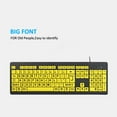 thumbnail image 4 of Romacci Wired USB Large Print Computer Keyboard for Low Vision Users High Contrast 104 Keys Letters for Old Men, 4 of 7