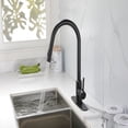 thumbnail image 3 of Cfowner Kitchen Faucet with Pull Down Sprayer, High Arc Single Handle Sink Faucet for Bar Laundry, 360°Swivel Spout, Matt Black, 3 of 7