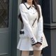 thumbnail image 5 of Slatcetga Vestido con cuello vuelto, cintura elegante, adelgazante, manga larga, cintura alta, pajarita, vestido de mujer para primavera blanco L, 5 of 8