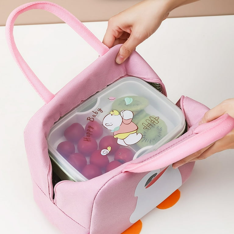 Cute Penguin Portable Lunch Bag Thermal Insulated Lunch Box Tote
