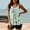 Mint Green, variant on CALAFEBILA Tankini Womens Swimsuits Plus Size Modest 2 Piece Pleated Floral Print Bathing Suits