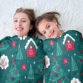thumbnail image 5 of Dark Teal Christmas Village Pattern Round Blanket,Comfortable Soft Flannel Throw Blanket,All Season,Warm Lightweight Blankets for Sofa Bed Couch Living Room Chair 47"x47", 5 of 5