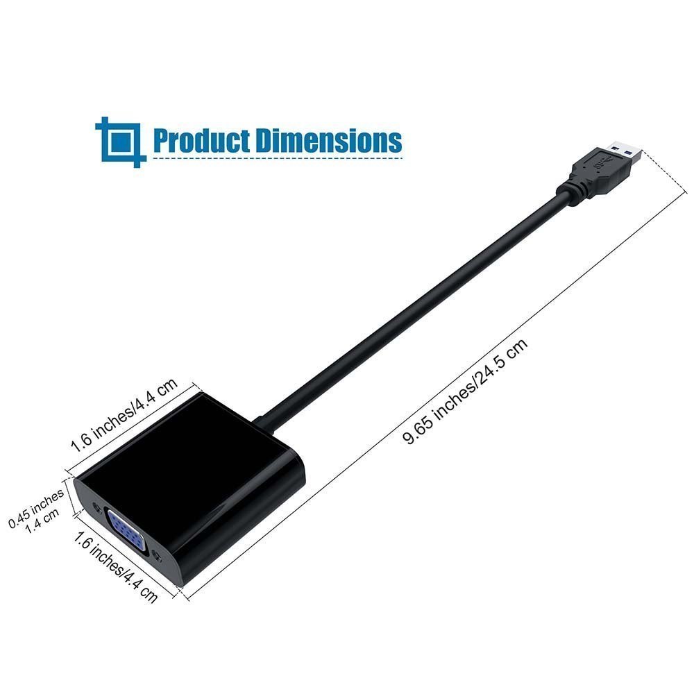 USB 3.0 to VGA Adapter USB to VGA Video Graphic Card Display External Cable Adapter for PC Laptop - image 4 of 7