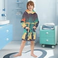 thumbnail image 5 of FORMRS Niños Bathrobe Unisex Hooded Robe Soft Plush Pajamas Sleepwear, Size 7-9T, Astronaut and Sky, 5 of 7