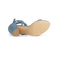 thumbnail image 5 of BLISSFUL STEP Edition Women's Shoes Lace Up Chunky Heels Open Toe Faux Suede Sandals Haze Blue 8, 5 of 7