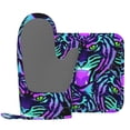thumbnail image 2 of DouZhe Oven Mitts and Pot Holders Sets, Tiger Dazzle Purple Prints Non-Slip Heat Resistant Kitchen Oven Silicone Glove, 2 of 7