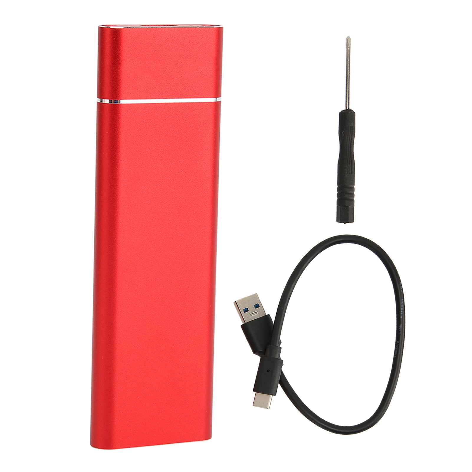SSD Enclosure M.2 PCIE NVMe SATA Dual Protocol SSD Enclosure Type C High Speed Transfer Aluminum Alloy Mobile SSD Case Red